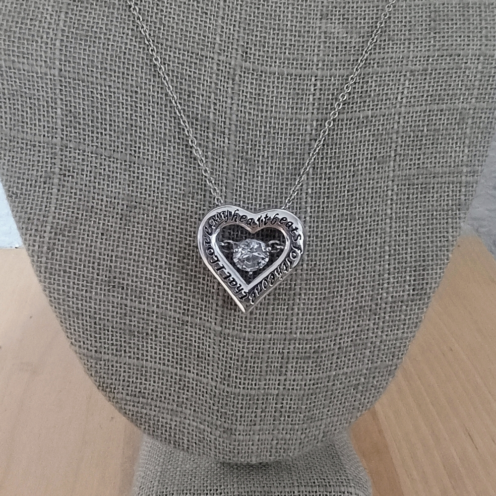 Heart Necklace With Dancing Stone